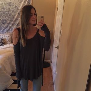 Off the shoulder long sleeve shirt